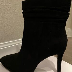 Worthington Black Heeled Boots with Ruched Ankle